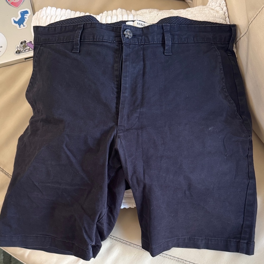 Marks & Spencer Navy Flat Front Shorts